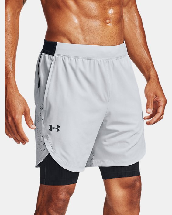 Men's UA Stretch Woven Shorts, Gray, pdpMainDesktop image number 3